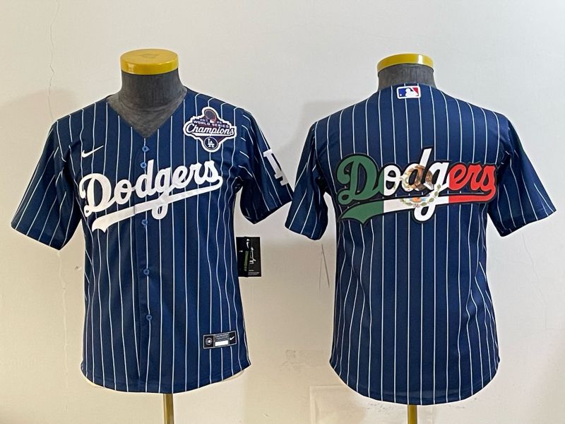 Youth Los Angeles Dodgers Blank Blue Stripe Game 2026 Nike MLB Jersey style 09